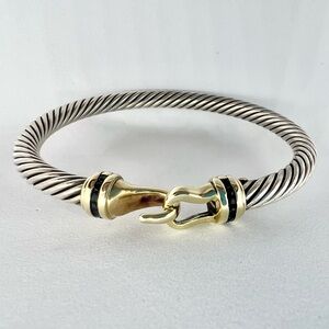 David Yurman 5mm Sapphire Buckle Bracelet with Gold